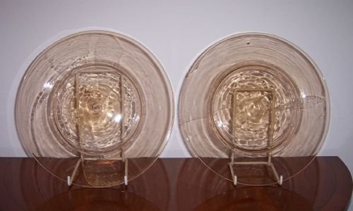 a pair of 19th century venetian glass plates