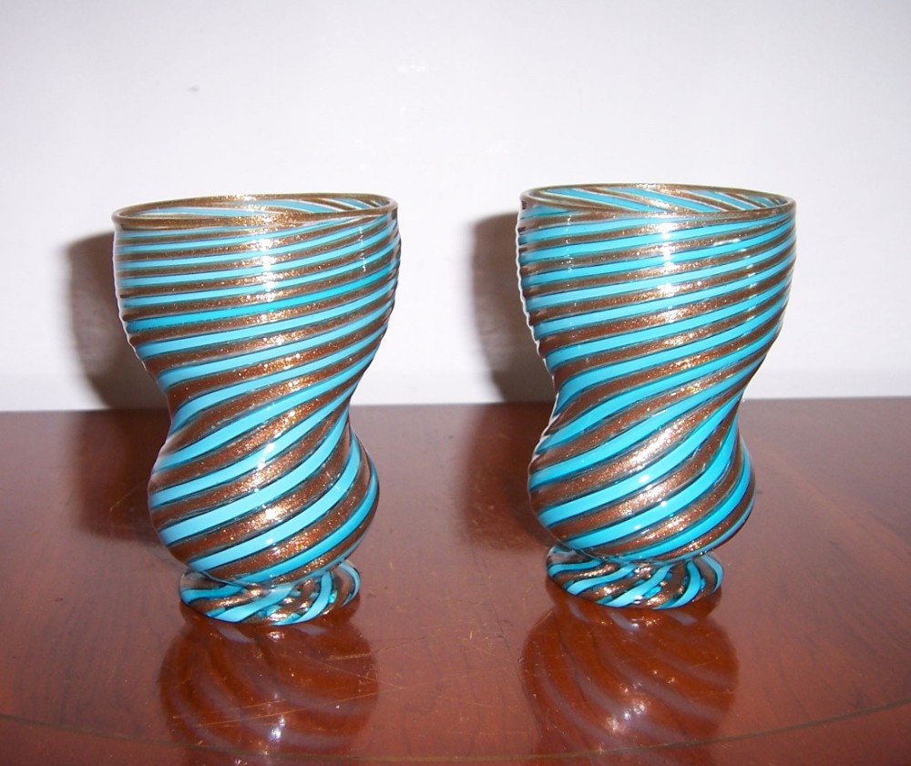 a fine pair of 19th century venetian glass tumblers by salviati
