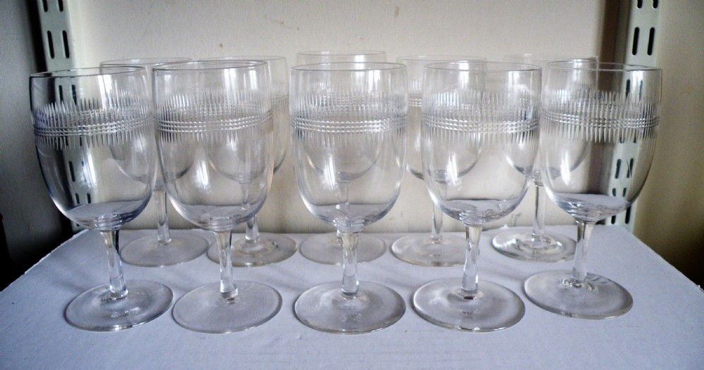 a good set of 10 victorian wine glasses