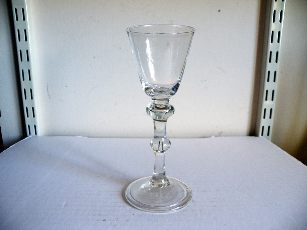 a good english 18th century balustroid wine glass