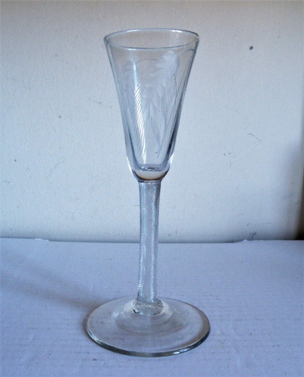 a rare 18th century ale glass with air twist stem circa 1740