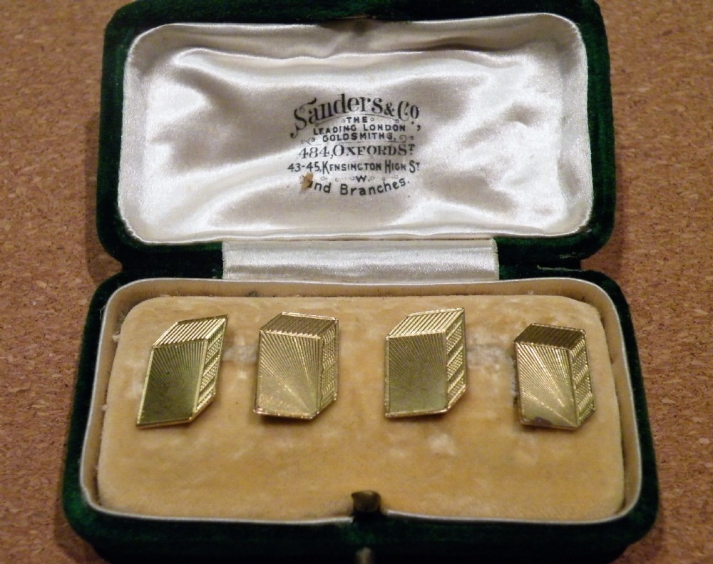 a nice pair of vintage 9 carat gold book shape cufflinks 1934