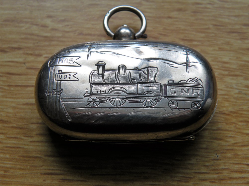 a rare edward vii steam train engraved silver double sovereign case 1905