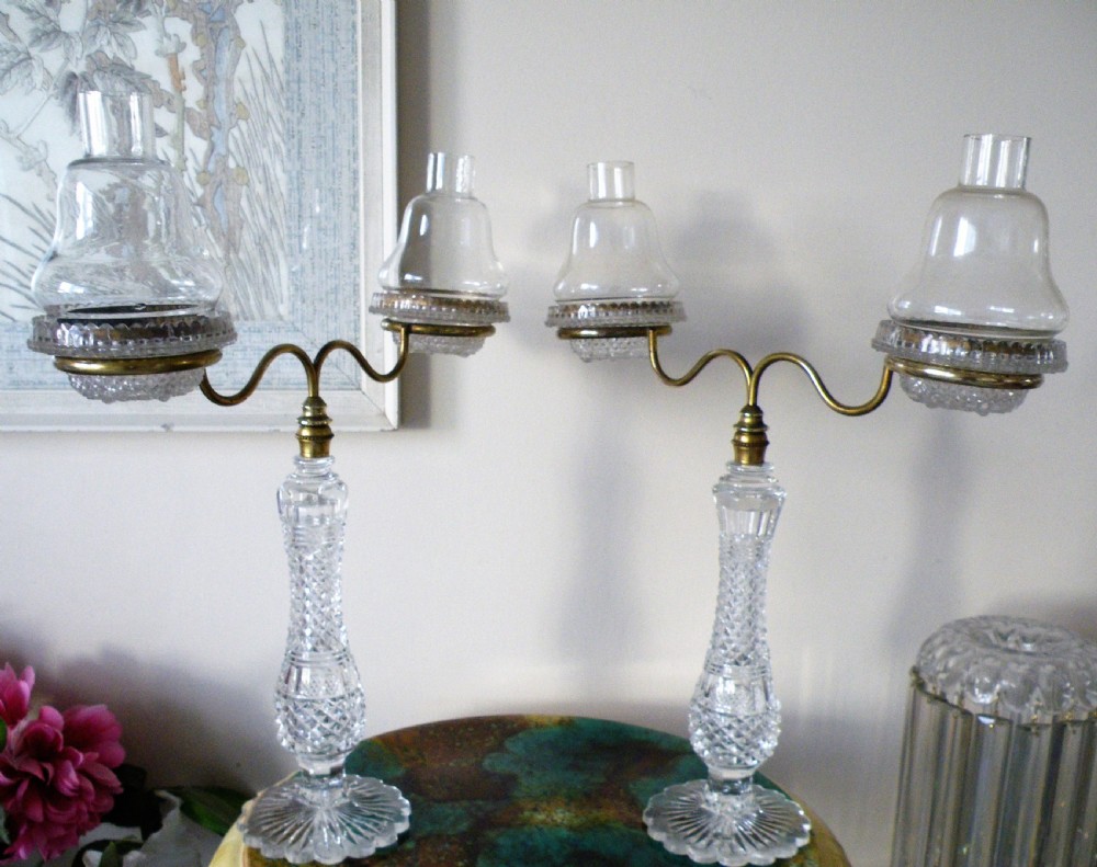 a fine pair of clarke's cricklite two light candelabra victorian