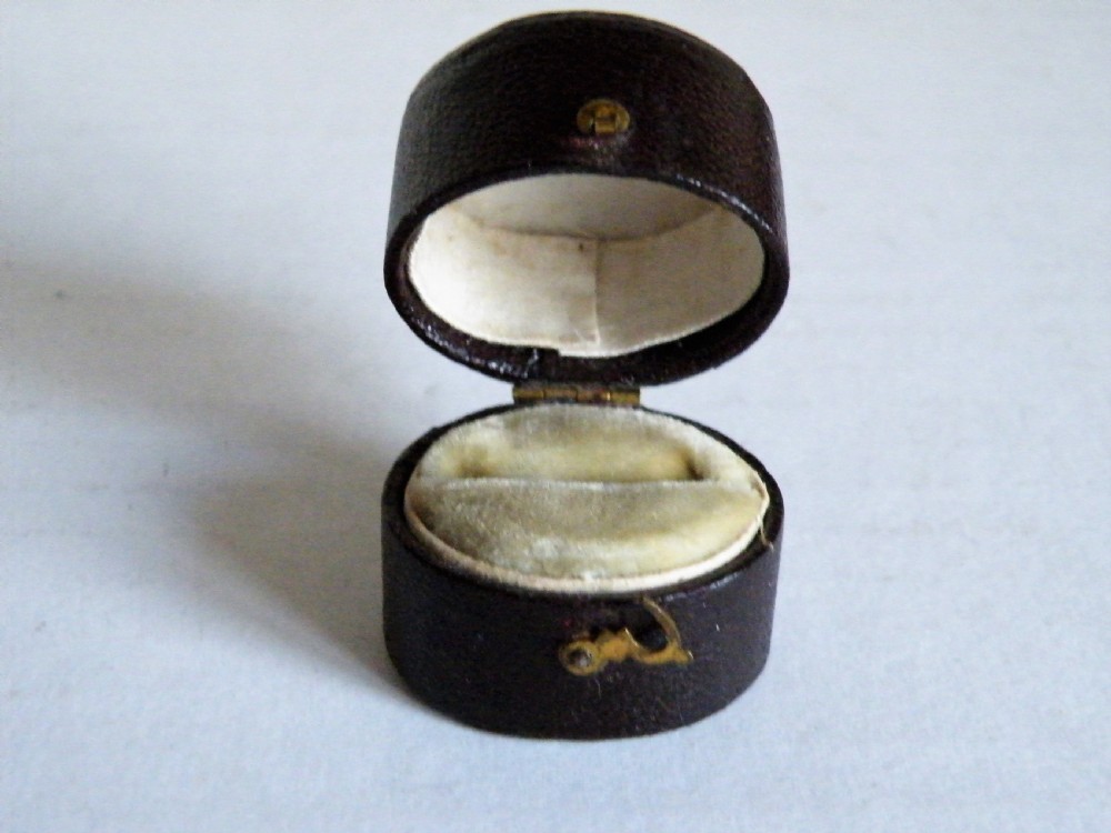 a rare victorian oval leather ring box