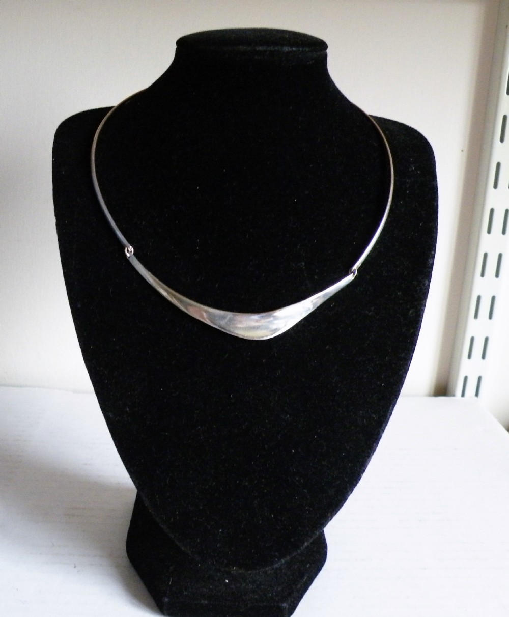 a nice georg jensen silver three piece collar necklace