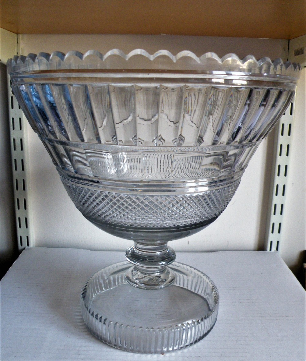 a fine early 19th century irish glass punch bowl
