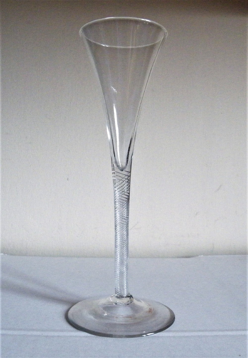 a rare 18th century air twist stem ratafia glass circa 1750