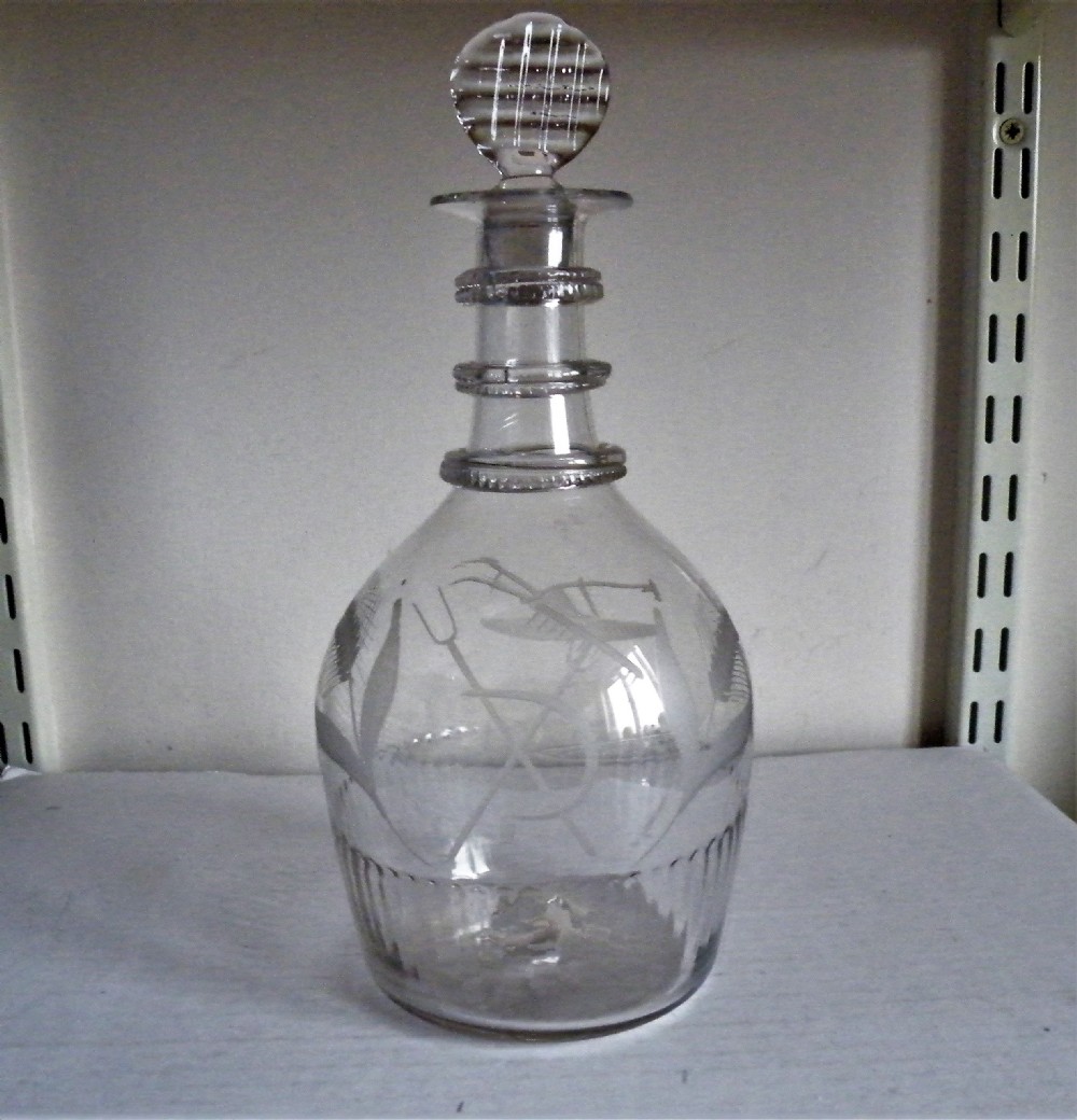 a rare 18th century irish glass farming decanter circa 1760