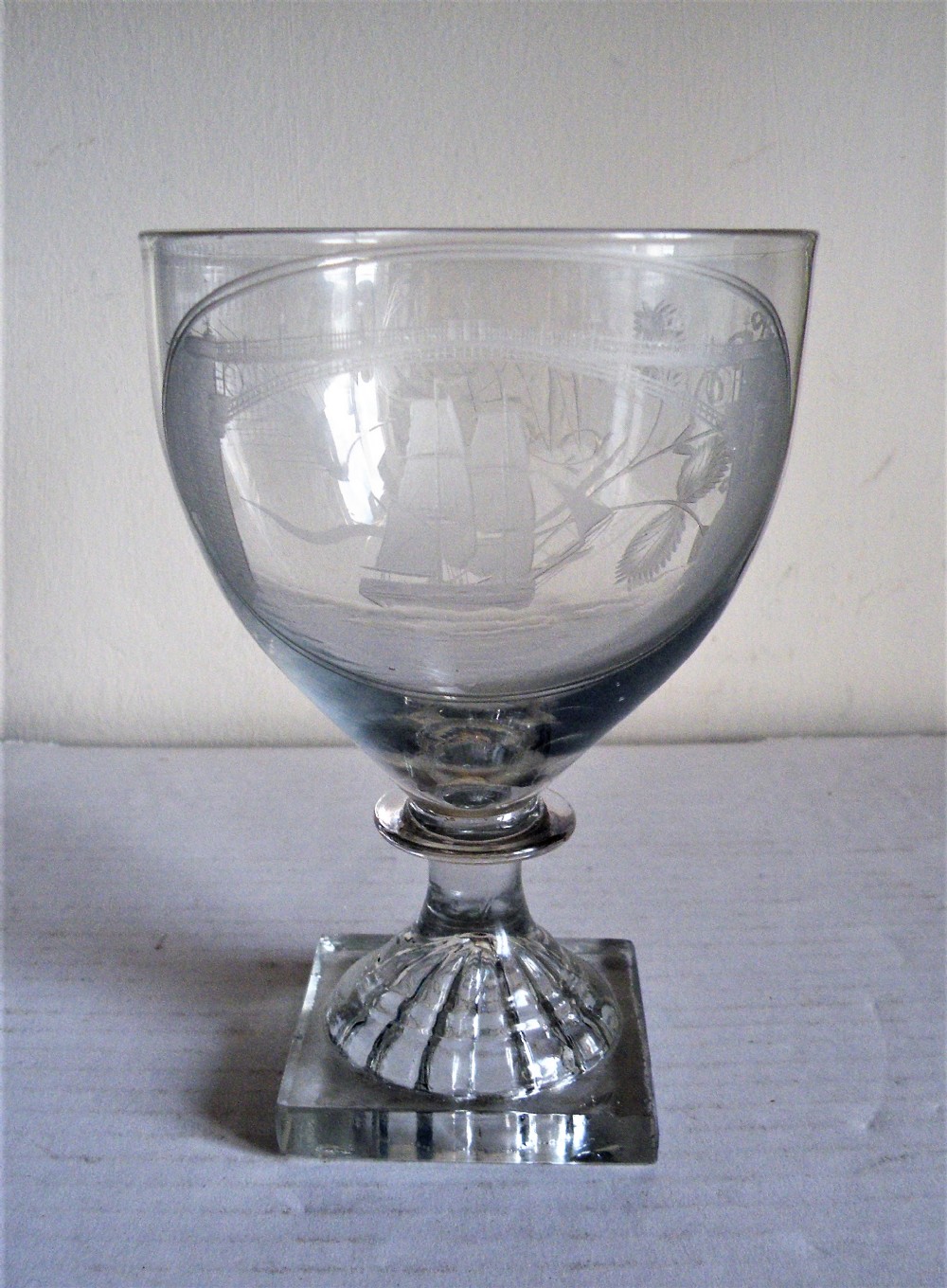 an 18th century sunderland bridge glass rummer goblet