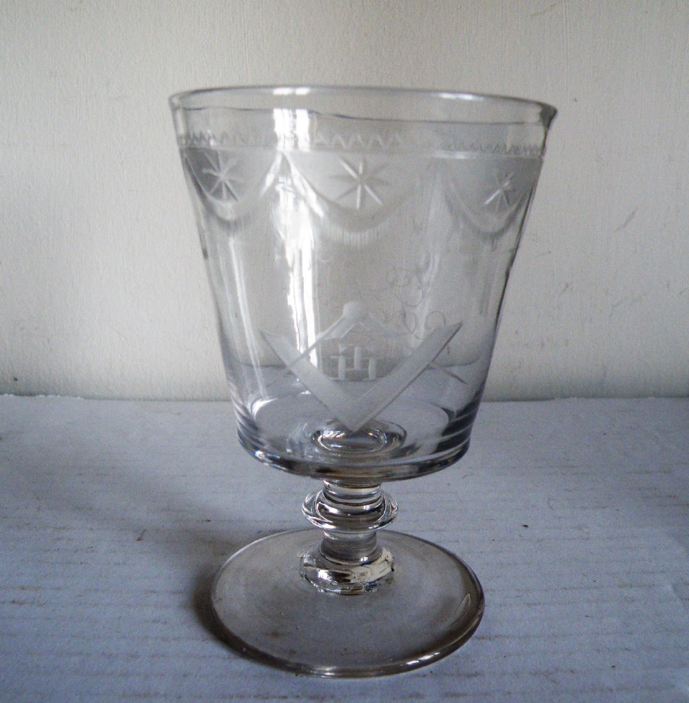 a george iii masonic engraved glass rummer