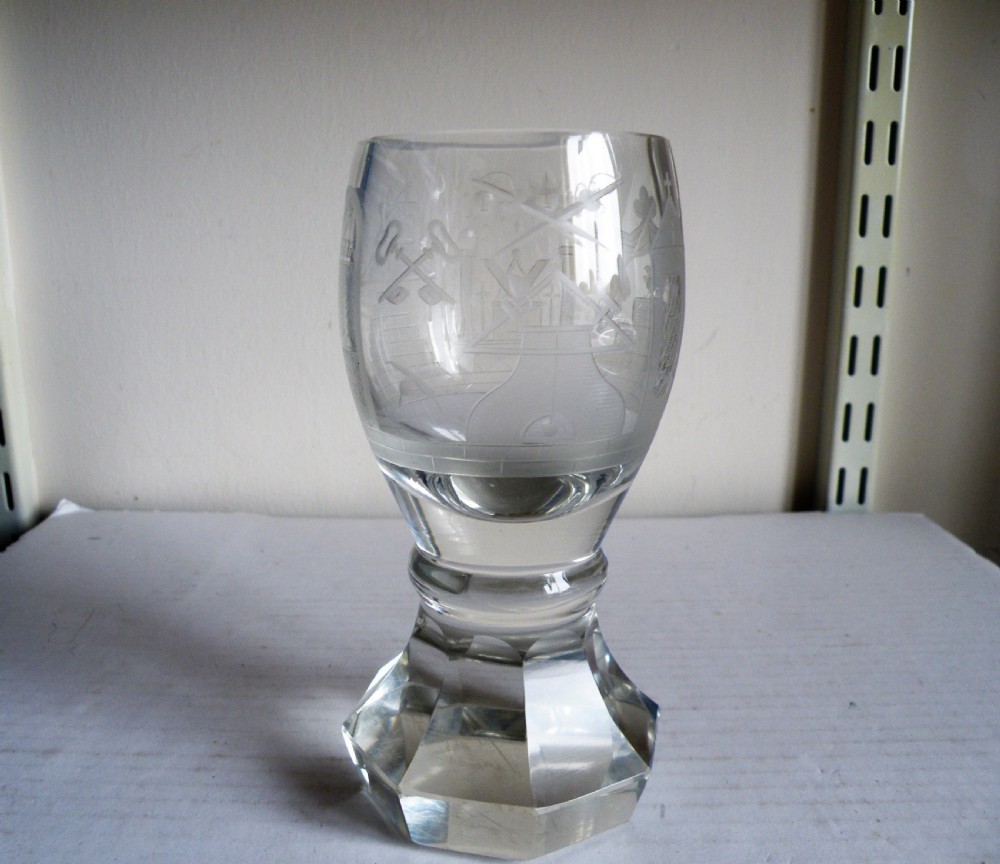 a good 19th century masonic glass goblet