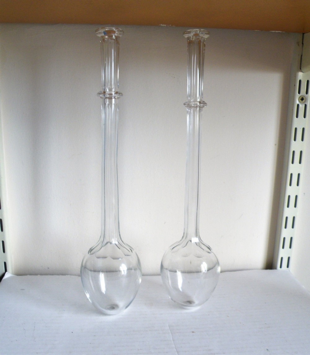 a rare large pair of 19th century glass toddy lifters