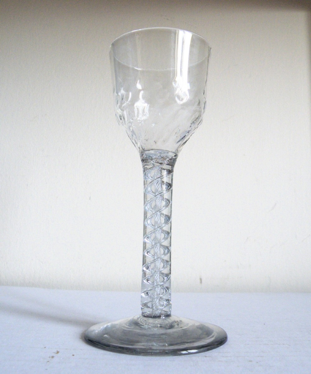 a good 18th century air twist stem wine glass