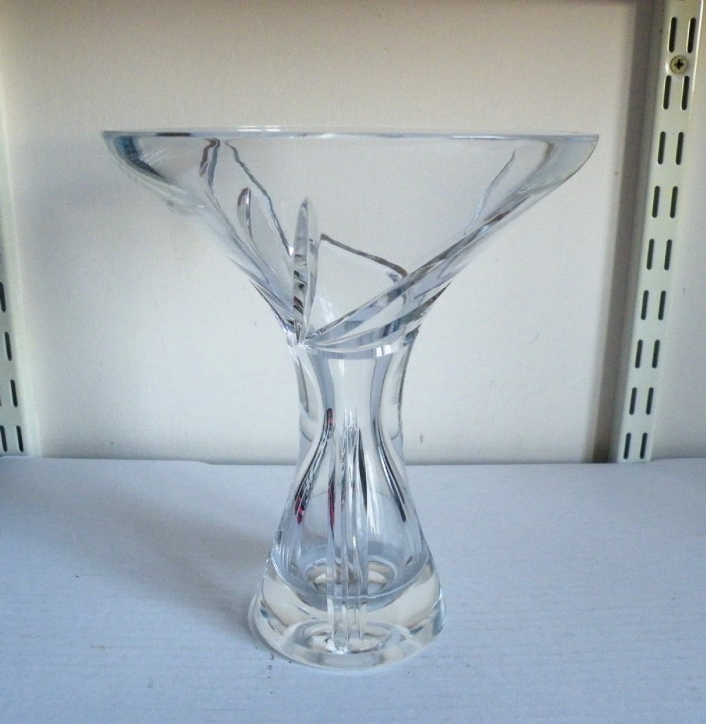 a stylish french au plomb cristal heavy cut glass vase or fruit bowl