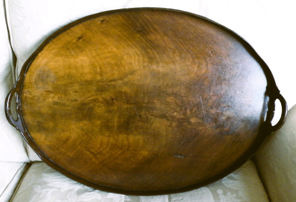 a scarce large georgian two handle mahogany country house butlers tray