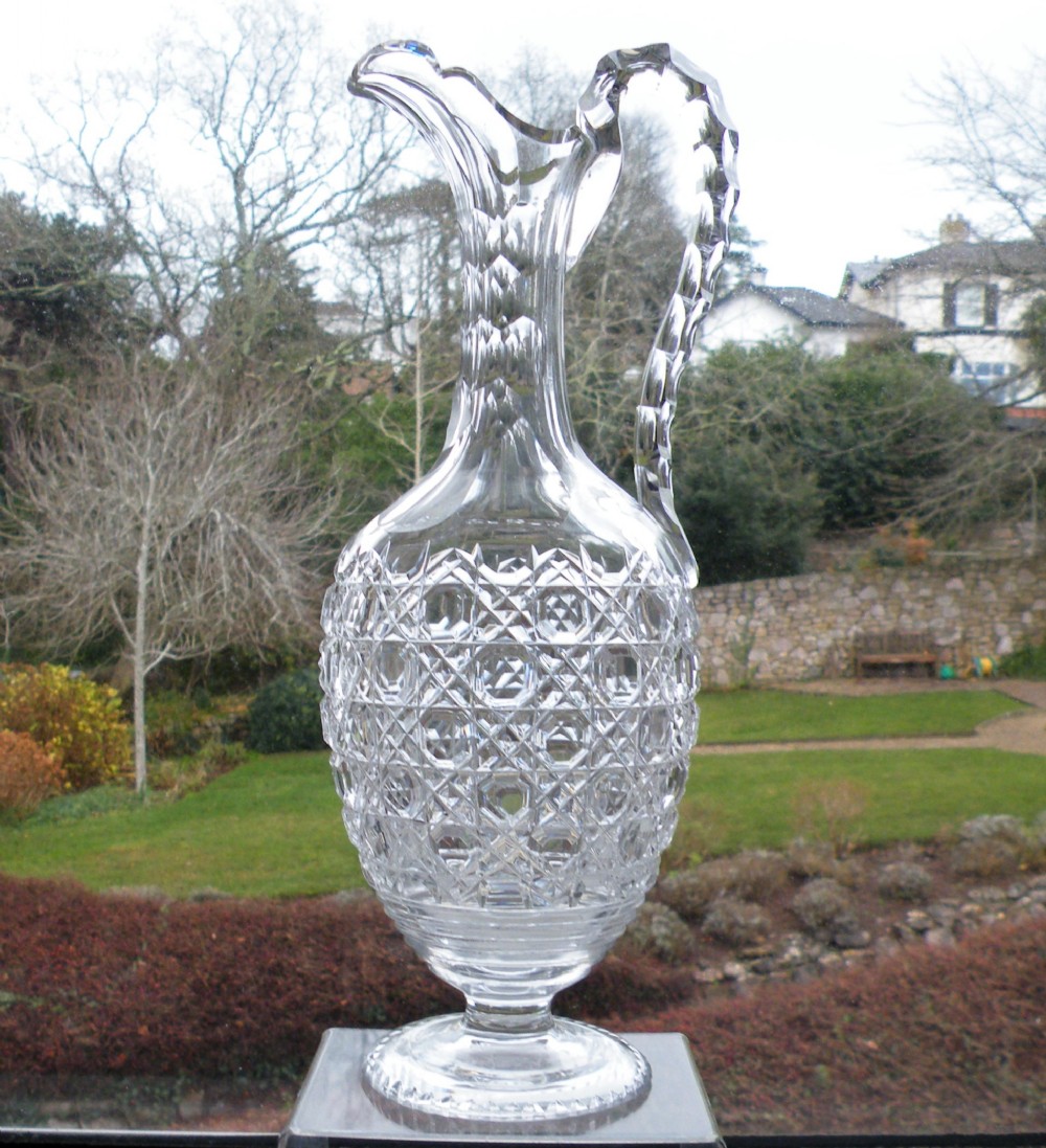 a superb 19th century cut glass wine or champagne jug