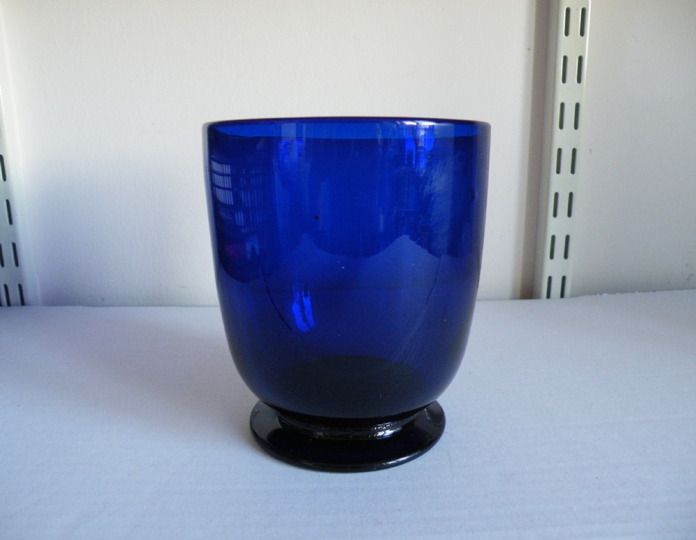 a rare large georgian bristol blue glass tea mixing bowl