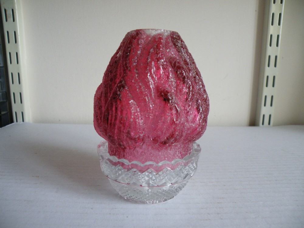 an unusual victorian moulded glass volcano night light