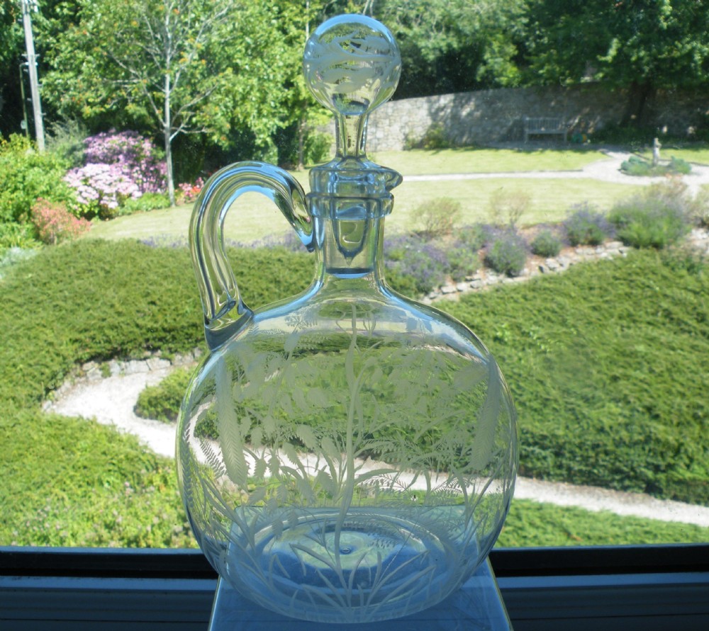 a victorian engraved glass claret jug stourbridge