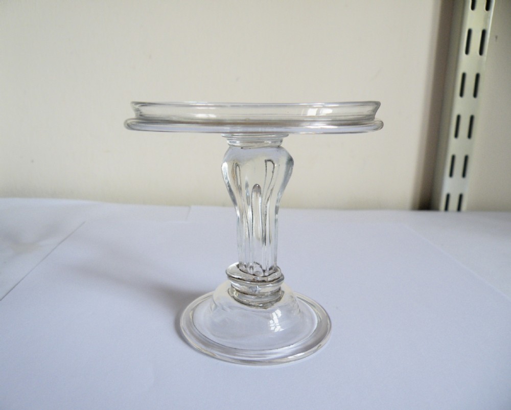 a rare tiny 18th century glass patch stand