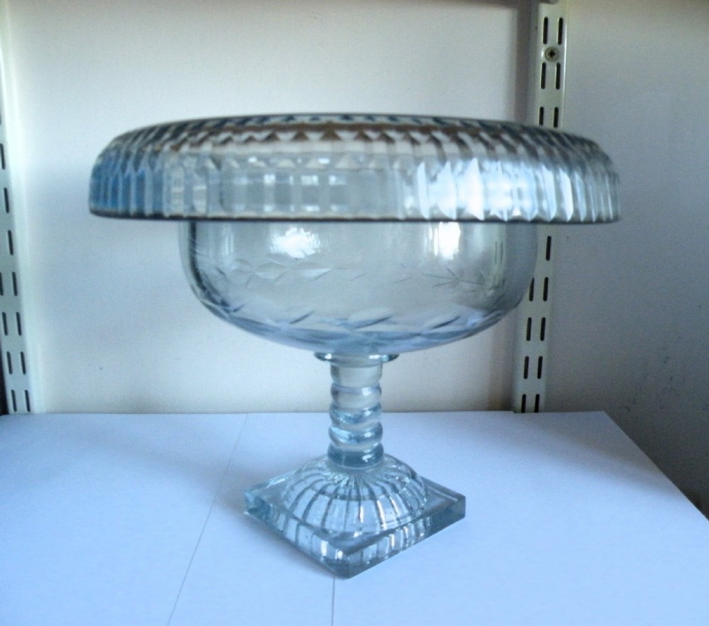 a good 18th century irish glass turnover bowl centrepiece