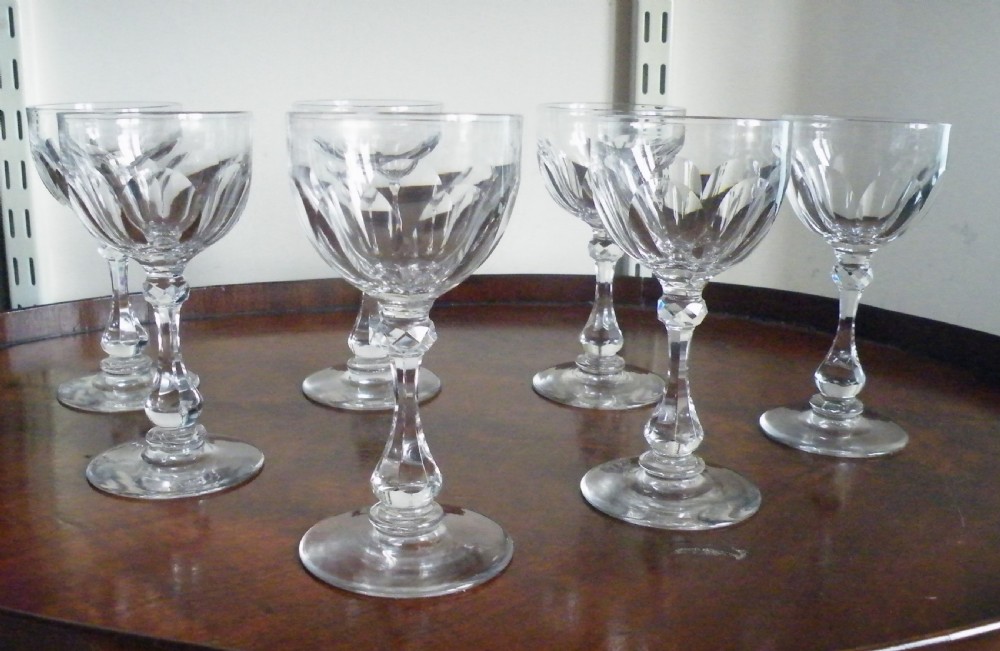 a fine quality set of 7 regency port glasses