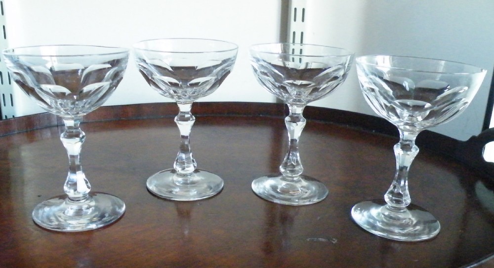 a nice quality set of four 19th century champagne glasses coupes