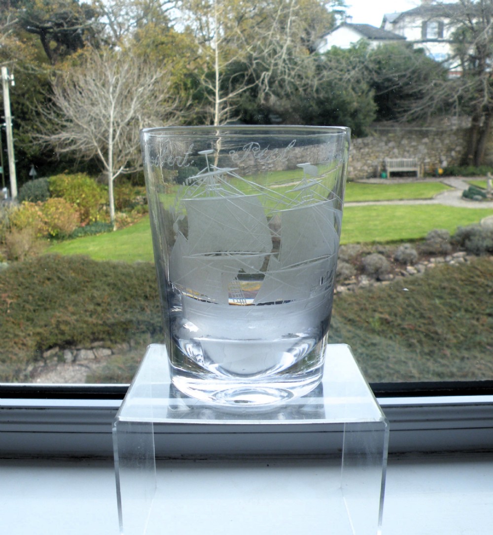 a good large 19th century maritime glass tumbler the sir robert peel of lancaster