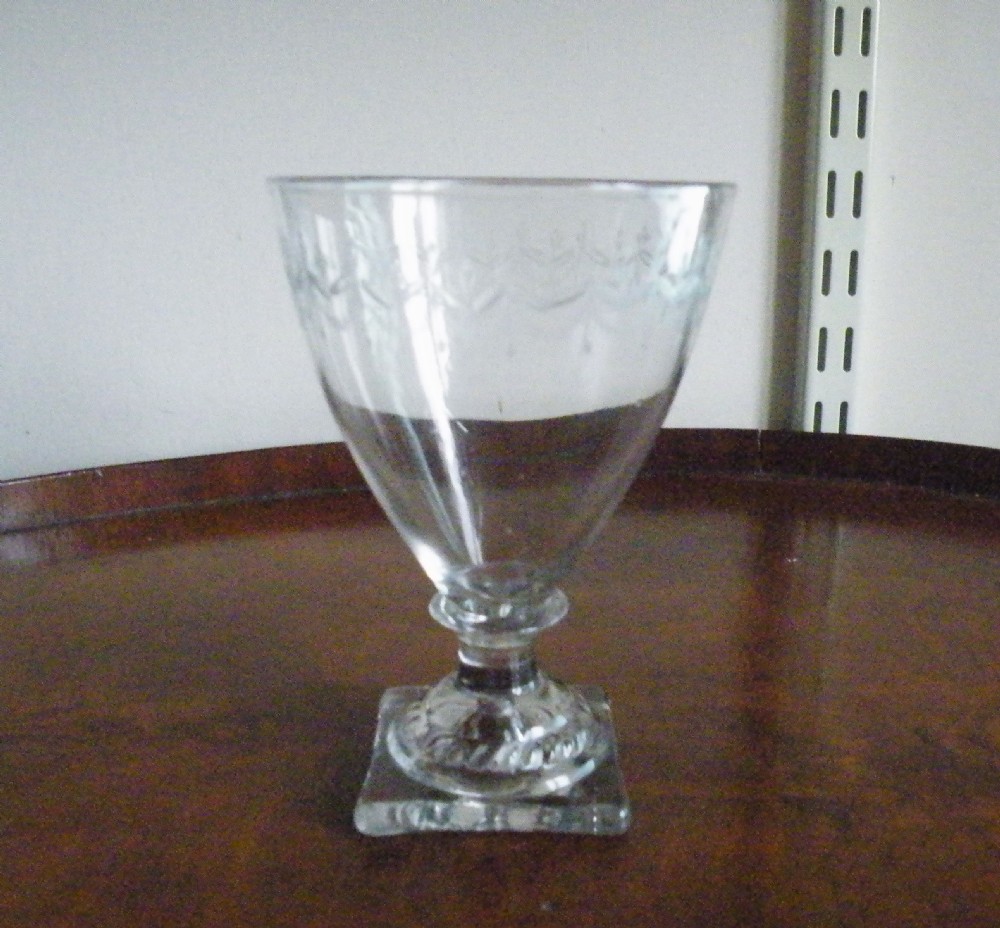 an 18th century engraved glass rummer