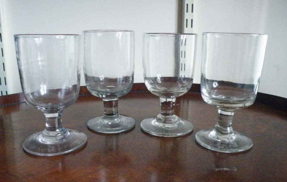 four 19th century glass tavern rummers