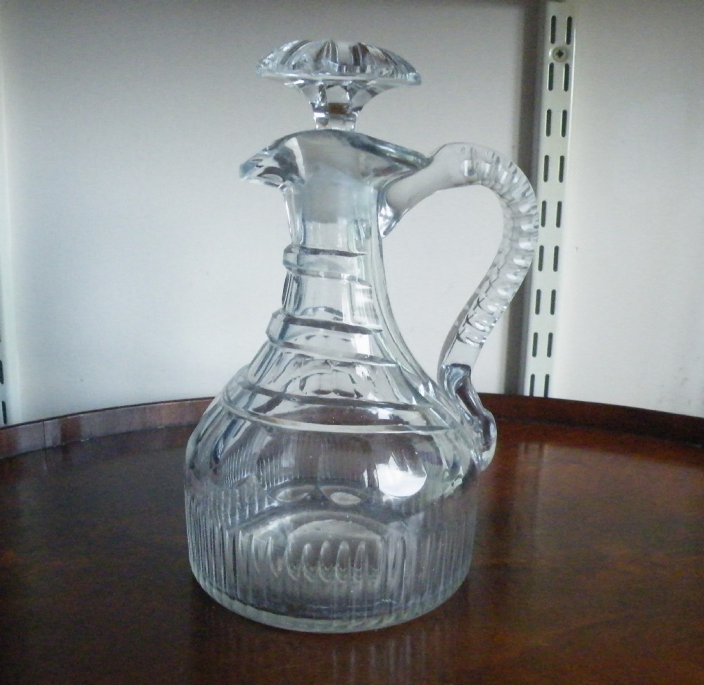 a good rare georgian glass ships claret jug