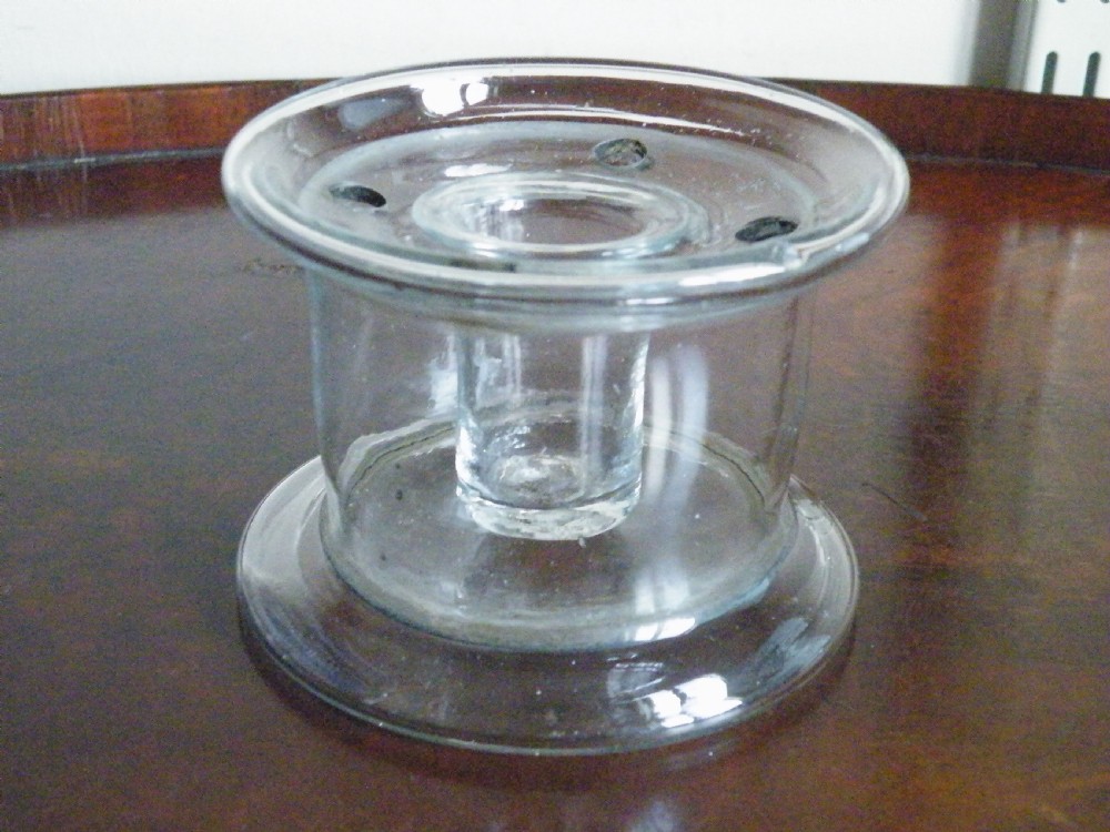 a rare 18th century cylindrical glass inkwell