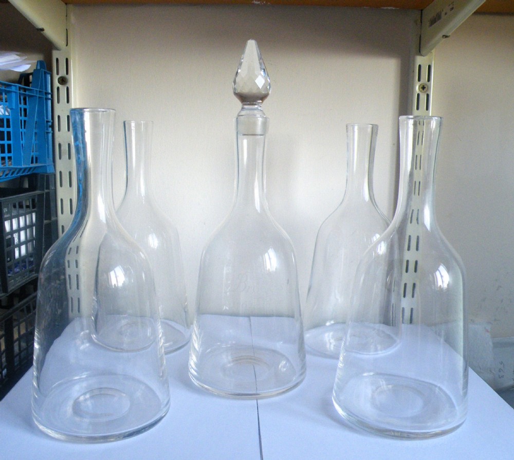 brook's club london a set of glass carrafes and decanter