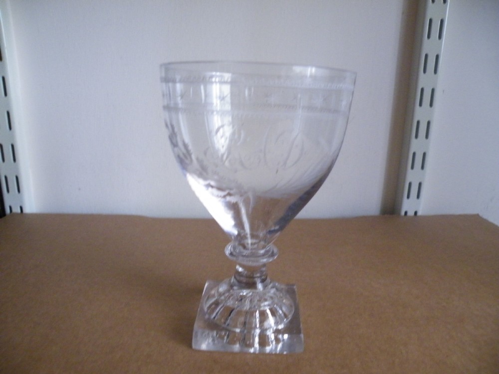 an 18th century engraved lemon squeezer base rummer
